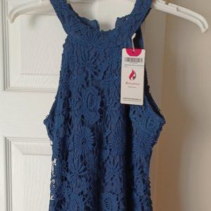 Berydress polyester navy lacey sleeveless dress w/tags